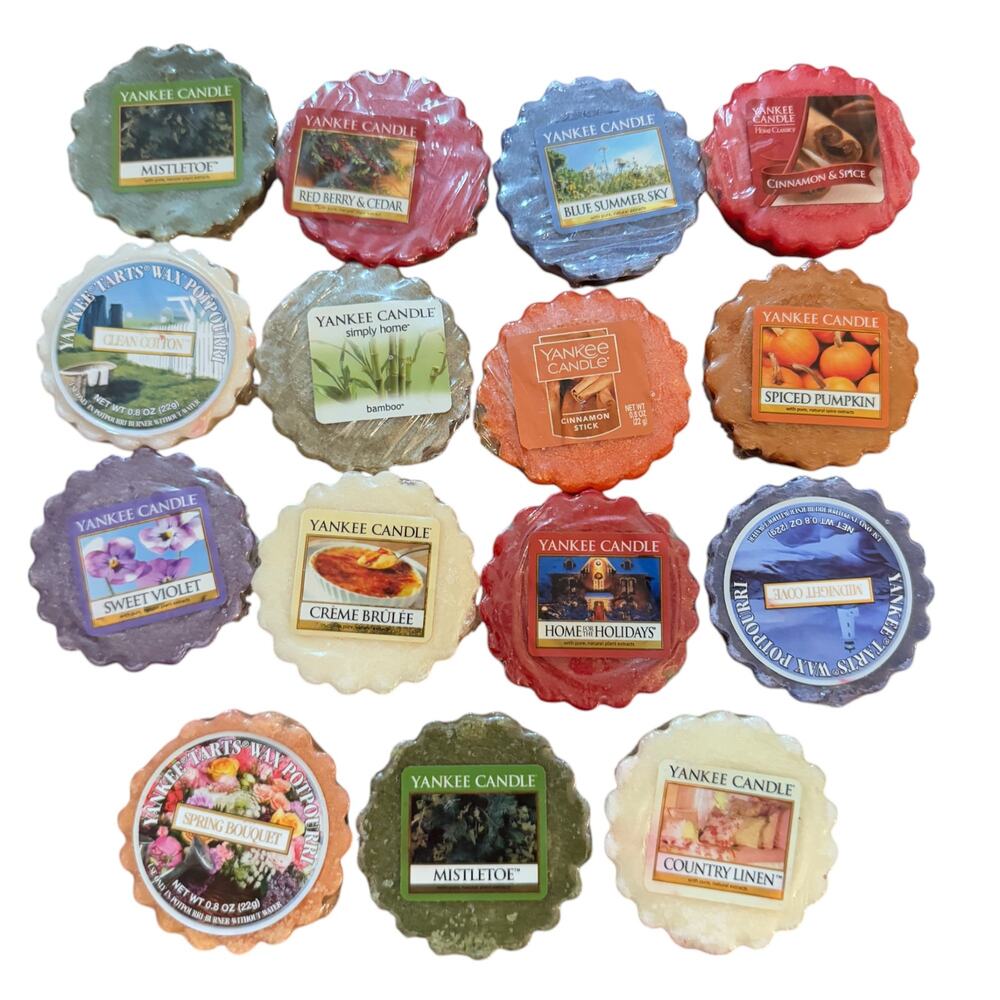 Lot of 15 Yankee Candle Tarts Wax Melts Multiple Home‎ Fragrance Variety 0.8 oz